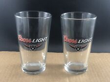 Vintage Lot Of 2 Coors Light Beer, Raiders Drinking Glasses, 6” picture