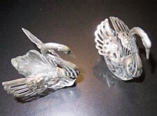 Pair Of  Silver Plated Swan Shaped Salt and Pepper Set Jardienere Condiment picture