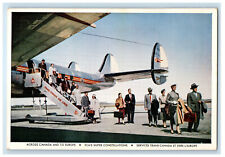 c1950s Passengers Out from Airplane, Trans Canada Air Lines Service Postcard picture