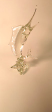 Mid Century Modern Clear Glass Leaping Sailfish, Nice Glass Sculpture picture