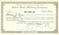 Fulton Chain Railway Co. - Stock Certificate - Railroad Stocks picture