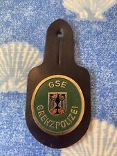 Vintage German Police Uniform Badge / Patch. Metal And Leather. GSE GRENZPOLIZEI picture