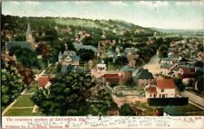 1908. BIRDS EYE VIEW OF SAVANNA, ILL. RESIDENCE PORTION. POSTCARD. picture