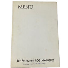 Vtg 1960s Bar Restaurant LOS MANGLES Menu Macuto Venezuela picture