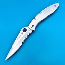 Spyderco Police 3 C07PS Stainless Steel Handle Combo Edge Folding Knife 4 3/8