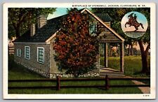 Birthplace Stonewall Jackson Clarksburg West Virginia Historical Statue Postcard picture