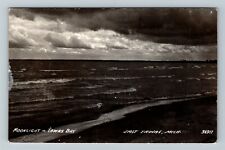 RPPC East Tawas MI-Michigan Moonlight On Tawas Bay Vintage Postcard picture