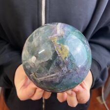 4.2LB Natural Fluorite Pyrite Sphere Quartz Crystal Ball Healing Energy 3.9