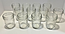Vintage Regular Quilted Crystal Ball Glass Jelly Jars Case of 12-8 Oz WithLids picture