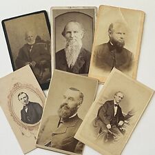 Antique CDV Photograph Charming Mature Men Beard Variety Lot Of 6 picture