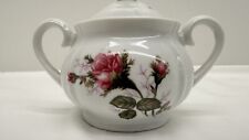 Vintage Moss Rose China Sugar Bowl With Lid picture