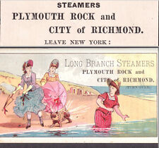 19th Century Long Branch NY Steamers Ship Ad Victorian Bathing Beauty Trade Card picture