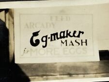AZA Photograph Poster For Th Arcady 1929 EG-Maker Mash For More Eggs Sign  picture