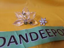 Swarovski Crystal SCS Orchid Flower With Green Stem And Pin picture