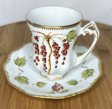 Anna Weatherley Espresso Demi Cup & Saucer Red Berries Butterflies picture
