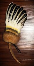 NATIVE AMERICAN SMUDGE FAN Feathers Antler Ceremonial Prayer Offering Regalia   picture