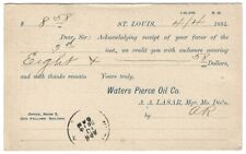 ST LOUIS MO Postal Card WATERS PIERCE OIL CO., to HERMANN MISSOURI 1894 Money picture