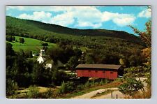West Arlington VT-Vermont, Old Covered Bridge, Battenkill River Vintage Postcard picture