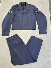 vintage 40s WWII airforce uniform wool ike jacket mens 42xl blue USA picture