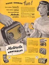 1949 vintage Ad fot MOTOROLA Portable Radios , Record Player and TV sets 060924 picture