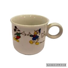 Vintage Walt Disney Productions Mickey Mouse & Donald Duck ABCs Kids Coffee Mug picture