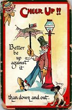 Tucks 176 Dwig Cheer Up Better Be Up Against It Vintage Postcard X40 picture