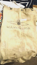 WWII French aviator duffel bag- and signed picture