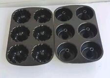 Nordic Ware Mini Bundt-lette Pans 2 Piece Black Cast Aluminum Made In USA picture