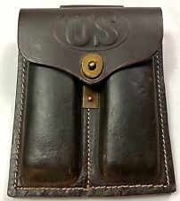 WWI WWII US M1910 LEATHER OFFICER/NCO .45 PISTOL AMMO POUCH- 