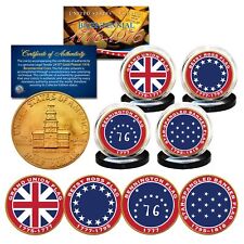 HISTORICAL FLAGS of The USA Gold Clad 1976 Kennedy Bicentennial U.S. 4-Coin Set picture