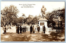 Tokyo Japan Postcard Bronze Statue of Takamori Saigo Ueno Park c1940s RPPC Photo picture