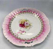 Antique Signed 1890 Royal Coberg, Germany Hand Painted 11” Floral Handled Plate picture
