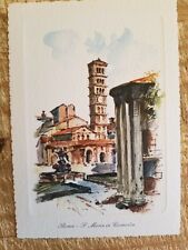 ROMA-S.MARIA IN COSMEDIN.RARE VTG CANVAS PAPER POSTCARD PRINTED IN MILAN*P10 picture