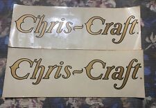 2 Vintage Chris-Craft Boat Nos Decals 18x3 Wood Pre WWII Label picture