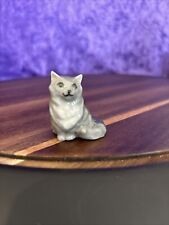 Vintage Rare Retired Hagen Renaker Sitting Gray Persian Cat Figurine  picture