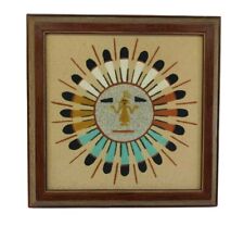 Vintage Native American Sun Shield & Eagle Sand Art picture