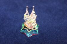 Beautiful Iris Arc Mini Crystal Castle with Iridescent Base, Stamped, 1-3/4