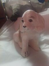 Vintage  White Spaniel Dog  - Perferct Condition With Flowers On His Back. picture