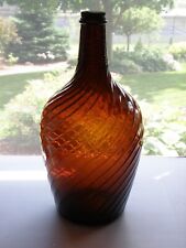1936 Owens Illinois Swirl Brown Glass Bottle 13 1/2