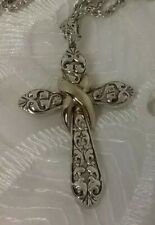 Elegant Premier Crown Silver And Gold-tone Cross 30