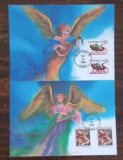 Lot Of 2 Christmas Angel FDC Postcards October 1989 Connecticut & Washington DC picture