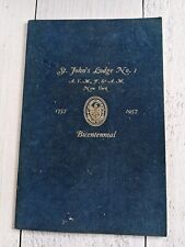 St. John's Lodge #1 AYM Masonic Bicentennial New York 1757 1957 Program picture