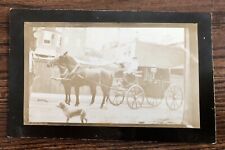 GRIEVING POSTCARD Funeral Hearse Carriage Horses Dog (45) picture