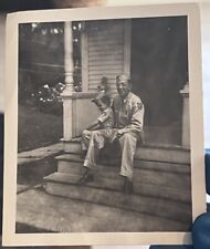 c1930s Boy Scouts Group Leader Soldier? & Boy Snapshot Photo Snap Vtg Vintage picture
