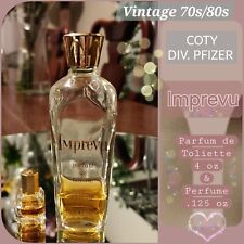 Vintage COTY Div. Pfizer Imprevu Parfum de Toliette 4 oz & Perfume .125 Partials picture
