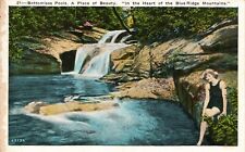 Postcard White-Border Bottomless Pools Place Beauty Heart Blue Ridge Mtns PC923 picture