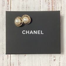 Vintage Chanel Stamped White Gold Round Steel Buttons 24 mm set of 2  picture