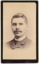 ANTIQUE CDV CIRCA 1880s DARTMOUTH HANDSOME MAN WITH MUSTACHE HANOVER N.H. picture
