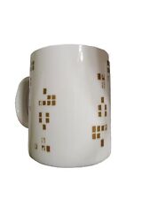 Starbucks 2014 Coffee Mug 12 oz Ceramic Cup Gold Christmas Tree COLLECTIBLE picture