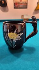 Made In Occupied Japan Nake Lady Mug Brown Shiny Glaze Floral MCM Good Condition picture